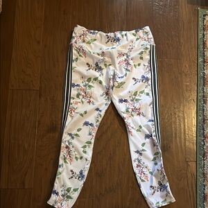 Athleta M White and Floral Tights